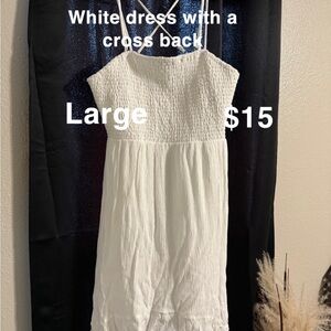 White Cross Back Dress